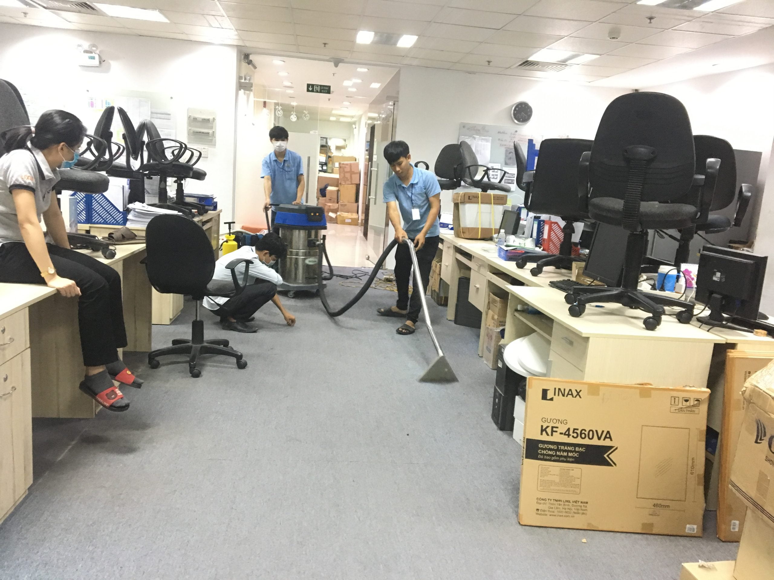 Dịch vụ giặt thảm văn phòng hóa chất sinh học KH INAX Việt Nam