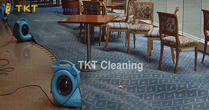 Blow dry carpet with machine
