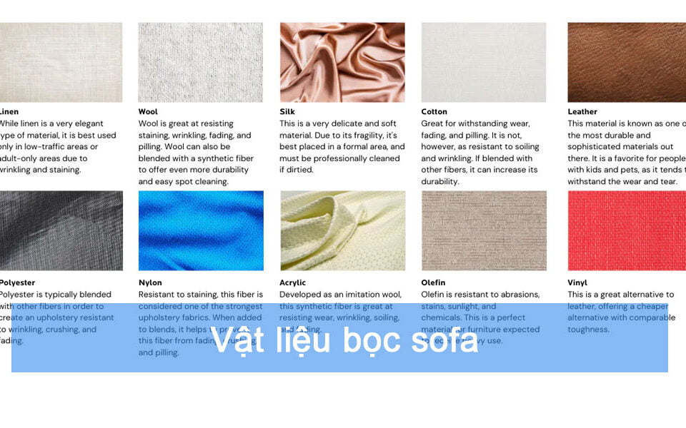 Vật liệu bọc sofa