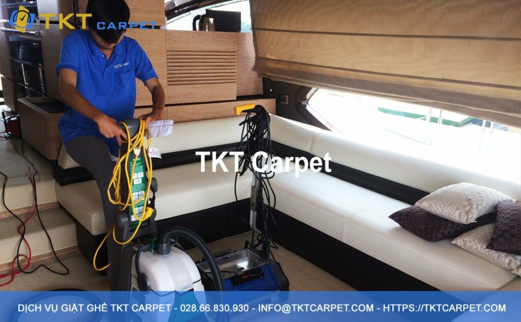 Photos of TKT Carpet's yacht carpet cleaning