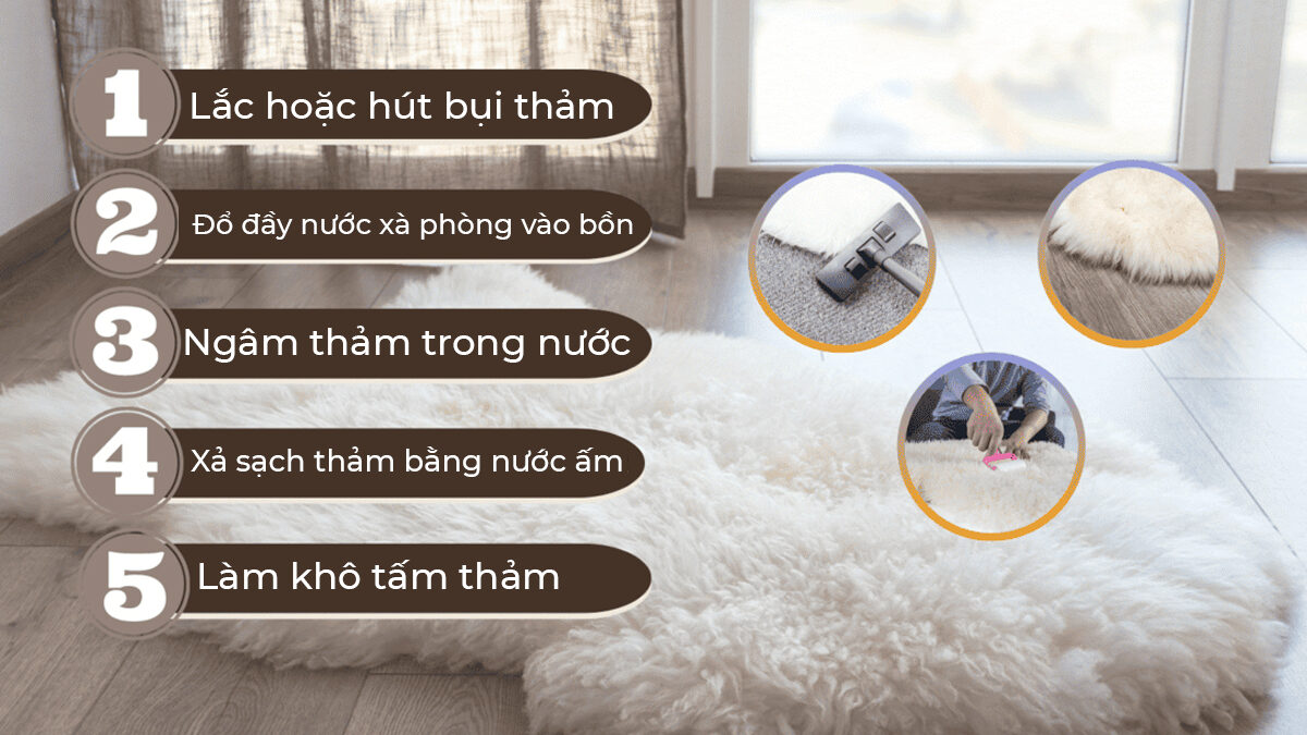cách vệ sinh thảm lông thú giả