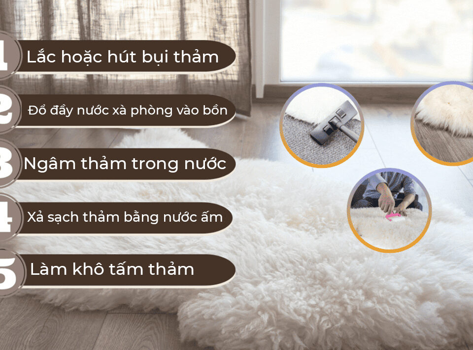 cách vệ sinh thảm lông thú giả